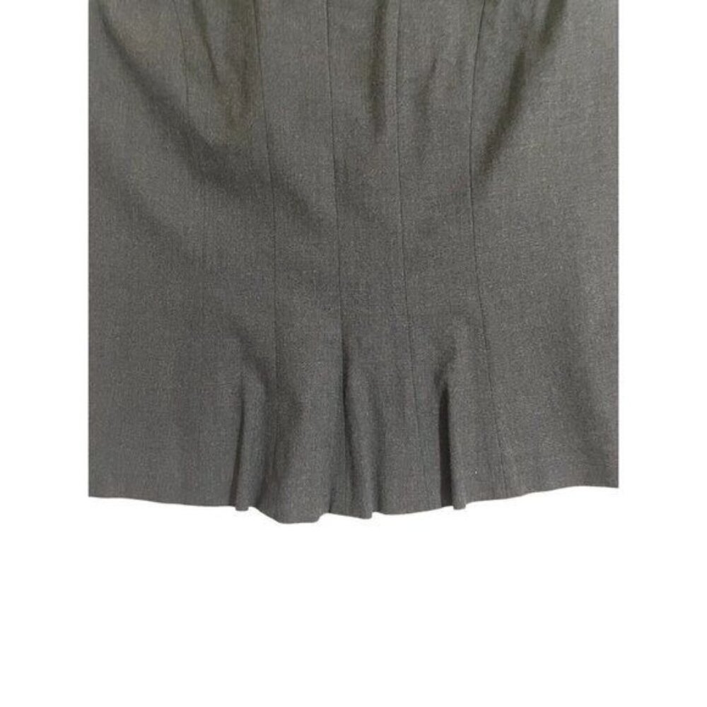 ANN TAYLOR Pencil Skirt Dark Grey Stretch Flounce Back Wear To Work 12 Petite - Picture 7 of 7